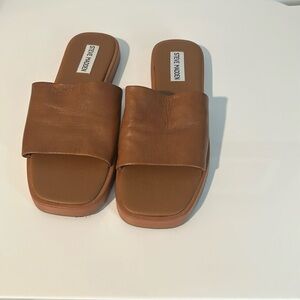 Tan Steve Madden slides. Worn once.